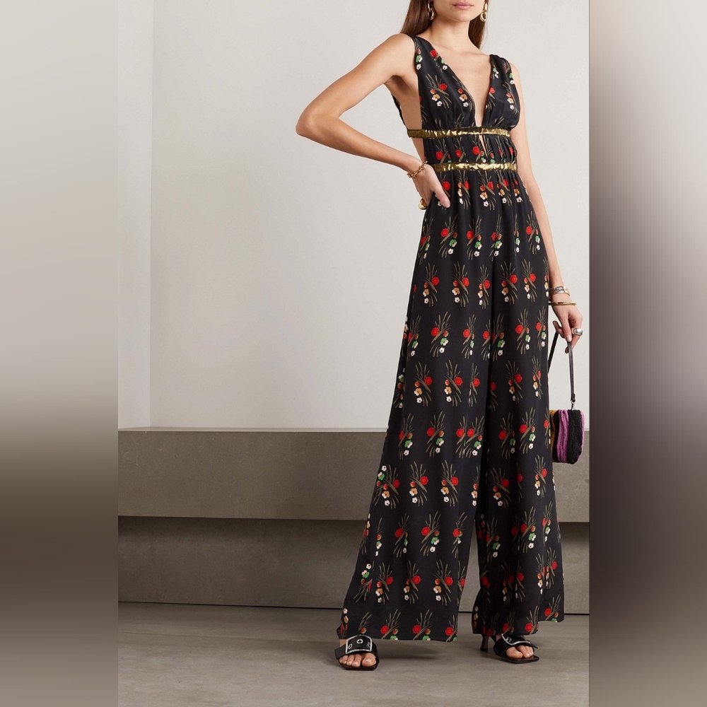 Silk Floral Hollywood Jumpsuit